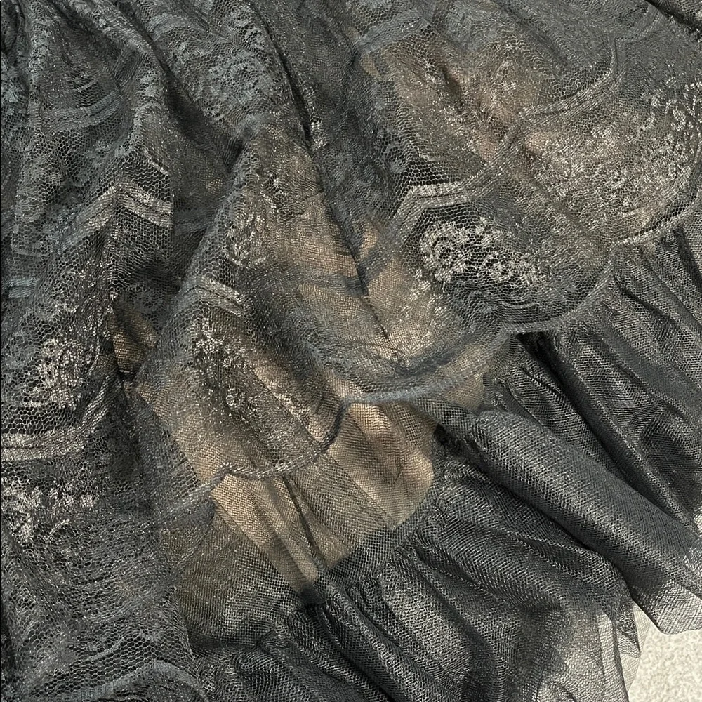 Vintage Hoops Slip Skirt Small Black Lace Tulle Whimsigoth Lolita Kawaii Cosplay